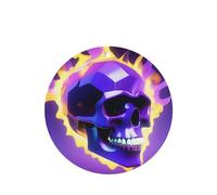 Phayah Ambientador de fragancia para el interior del coche, con diseño de calavera de llama cúbica, aroma de lavanda, forma redonda, para colgar, 6 unidades