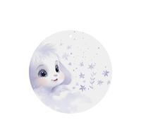 Phayah Ambientador de fragancia para el interior del coche, con diseño de conejo de dibujos animados, color blanco, aroma de lavanda, forma redonda, para colgar, 6 unidades