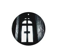 Phayah Ambientador de fragancia para el interior del coche, con diseño de cruz de iglesia, aroma de lavanda, forma redonda, para colgar, 6 unidades