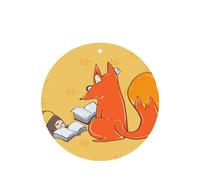 Phayah Ambientador de fragancia para el interior del coche, con diseño de semillas de girasol y zorros, aroma de lavanda, forma redonda, para colgar, 6 unidades