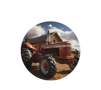 Phayah Ambientador de fragancia para el interior del coche, con diseño de tractor rojo, aroma de lavanda, forma redonda, 4 unidades