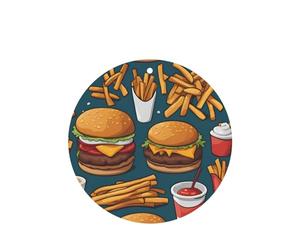 Phayah Ambientador de fragancia para el interior del coche, con un montón de sabrosos patrones de alimentos, aroma de lavanda, forma redonda, 4 unidades