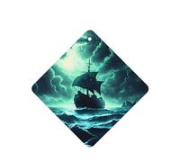 Phayah Ambientador de fragancia para el interior del coche, diseño de barco monstruo marino, aroma de lavanda, aroma cuadrado, para colgar, 6 unidades