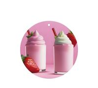 Phayah Ambientador de fragancia para el interior del coche, diseño de batido de fresa, aroma de lavanda, forma redonda, 4 unidades