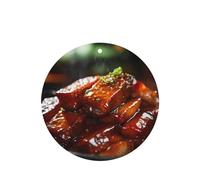 Phayah Ambientador de fragancia para el interior del coche, diseño de carne frita, aroma de lavanda, forma redonda, para colgar, 6 unidades