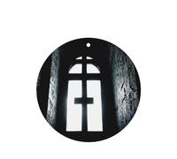 Phayah Ambientador de fragancia para el interior del coche, diseño de cruz de iglesia, aroma de lavanda, forma redonda, 4 unidades