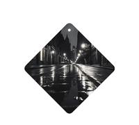 Phayah Ambientador de fragancia para el interior del coche, diseño de día lluvioso en la calle, aroma de lavanda, 4 unidades