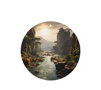 Phayah Ambientador de fragancia para el interior del coche, diseño de montañas y ríos, aroma de lavanda, forma redonda, 4 unidades