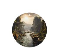 Phayah Ambientador de fragancia para el interior del coche, diseño de montañas y ríos, aroma de lavanda, forma redonda, para colgar, 6 unidades