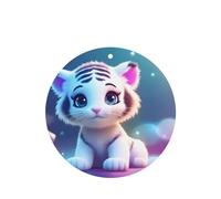 Phayah Ambientador de fragancia para el interior del coche, diseño de tigre, aroma de lavanda, forma redonda, 4 unidades