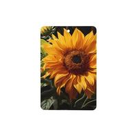 Phayah Ambientador de fragancia rectangular con diseño de girasol amarillo sobre fondo marrón, aroma de lavanda, para colgar en el interior del coche, 4 unidades