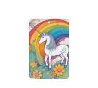 Phayah Ambientador de fragancia rectangular con diseño de unicornios de dibujos animados, aroma de lavanda, para colgar en el interior del coche, 6 unidades