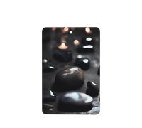 Phayah Ambientador de fragancia rectangular para colgar en el interior del coche, 4 unidades, diseño de piedra de corazón misterioso, color negro