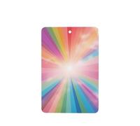 Phayah Ambientador de fragancia rectangular para colgar en el interior del coche, 6 unidades, diseño de arco iris puro