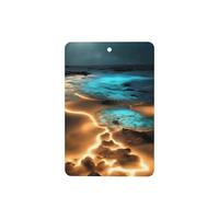 Phayah Ambientador de fragancia View Under The Moon con aroma a lavanda para coche, rectangular, para colgar en el interior del coche, 4 unidades