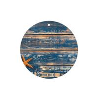 Phayah Ambientador de madera vieja con diseño de estrella de mar de verano, aroma a lavanda, tarjeta de forma redonda, para colgar, tarjeta perfumada, 4 unidades, para coche, armario, cajón, eliminar