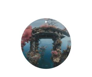 Phayah Ambientador para coche, diseño de arquitectura submarina, aroma a lavanda, tarjeta de forma redonda, para colgar, 6 unidades, para cajones de armario de automóviles