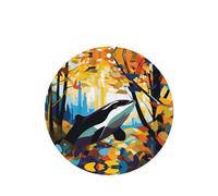 Phayah Ambientador para coche, diseño de ballena asesina en el bosque, aroma a lavanda, tarjeta de forma redonda, para colgar, 4 unidades, para cajones de armario de automóviles