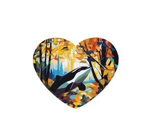 Phayah Ambientador para coche, diseño de ballena asesina en el bosque, con aroma a lavanda, tarjeta con forma de corazón, 6 unidades, para colgar en el armario y cajón