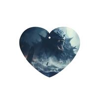 Phayah Ambientador para coche, diseño de bestia marina misteriosa, aroma a lavanda, tarjeta con forma de corazón, tarjeta perfumada colgante, 4 unidades, para cajones de armario de automóviles