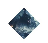 Phayah Ambientador para coche, diseño de bestia marina misteriosa, aroma a lavanda, tarjeta cuadrada para colgar, tarjeta perfumada, 4 unidades, para cajones de armario de automóviles