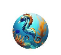 Phayah Ambientador para coche, diseño de caballito de mar de coral de fondo marino, aroma de lavanda, tarjeta de forma redonda, 6 unidades, para cajones de armario de automóviles