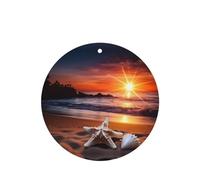 Phayah Ambientador para coche, diseño de estrella de mar, con aroma a lavanda, diseño de puesta de sol, playa, tarjeta perfumada colgante, 4 unidades, para cajones de armario de automóviles