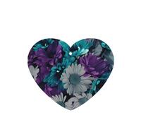 Phayah Ambientador para coche, diseño de flores moradas y verde azulado, aroma de lavanda, tarjeta con forma de corazón, para colgar, 4 unidades, para coches, armarios, zapatos