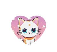 Phayah Ambientador para coche, diseño de gatito de ojos grandes, aroma de lavanda, tarjeta con forma de corazón, para colgar, tarjeta perfumada, 4 unidades, para coche, armario, cajón, eliminar