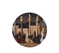 Phayah Ambientador para coche, diseño de guitarra, bajo, música, instrumentos musicales, aroma de lavanda, tarjeta de forma redonda, para colgar, tarjeta perfumada, 6 piezas para coches, armario