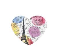 Phayah Ambientador para coche, diseño de la Torre Eiffel, aroma a lavanda, tarjeta con forma de corazón, para colgar, 4 unidades, para coche, armario, cajón, eliminar