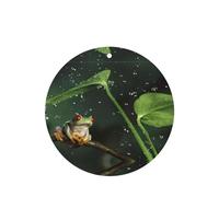 Phayah Ambientador para coche, diseño de rana de árbol de la paz, aroma de lavanda, tarjeta de forma redonda, para colgar, tarjeta perfumada, 4 unidades, para coche, armario, cajón, eliminar
