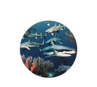 Phayah Ambientador para coche, diseño de tiburones bajo el mar, aroma a lavanda, tarjeta de forma redonda, para colgar, 4 unidades, para cajones de armario de automóviles