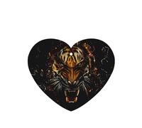 Phayah Ambientador para coche, diseño de tigre feroz, aroma a lavanda, tarjeta con forma de corazón, tarjeta perfumada colgante, 4 unidades, para coche, armario, cajón, eliminar