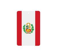 Phayah Ambientador rectangular con aroma a lavanda con diseño de bandera de Perú, para colgar en el interior del coche, 6 unidades