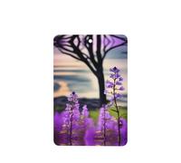 Phayah Ambientador rectangular con aroma a lavanda con diseño de flores moradas, para colgar en el interior del coche, 4 unidades