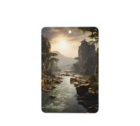 Phayah Ambientador rectangular con aroma a lavanda con diseño de montañas y ríos para colgar en el interior del coche, 6 unidades