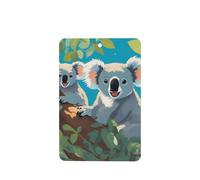 Phayah Ambientador rectangular con aroma a lavanda para coche, con diseño de koalas felices, 4 unidades