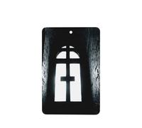 Phayah Ambientador rectangular con aroma a lavanda para coche, diseño de cruz de iglesia, 4 unidades