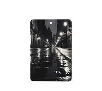 Phayah Ambientador rectangular con aroma a lavanda para coche, diseño de día lluvioso en la calle, 4 unidades