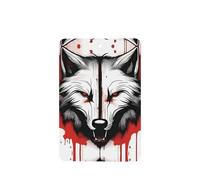 Phayah Ambientador rectangular para coche, diseño de cabeza de lobo rojo sangre, aroma a lavanda, tarjeta perfumada para colgar, 6 piezas para coches, armario, zapatos