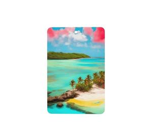 Phayah Ambientador rectangular para coche, diseño de paisaje caribeño, aroma a lavanda, 6 unidades, para cajones de armario de automóviles