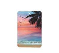 Phayah Ambientador rectangular para coche, diseño de palmera de coco, diseño de playa arenosa, aroma a lavanda, tarjeta perfumada colgante, 4 unidades, para coche, armario, cajón, eliminar