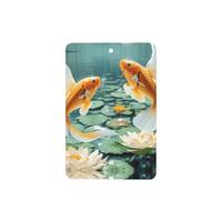 Phayah Ambientador rectangular para coche, diseño de pez dorado y loto, con aroma a lavanda, 6 unidades, para cajones de armario de automóviles