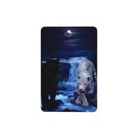 Phayah Ambientador rectangular para coche, diseño de tigre blanco y panteras negras, aroma a lavanda, tarjeta perfumada colgante, 4 unidades, para coches, armarios, zapatos
