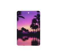 Phayah Ambientador rectangular para colgar en el interior del coche, 4 unidades, aroma de lavanda con patrón de palmeral, color morado