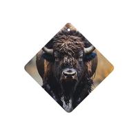 Phayah Ambientadores cuadrados para coche, 4 unidades, con patrón de bisonte norteamericano, tabletas de aromaterapia para colgar, tarjeta perfumada, aroma a lavanda