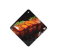Phayah Ambientadores cuadrados para coche, 4 unidades, con patrón de carne frita a fuego lento, tabletas de aromaterapia, tarjeta perfumada para colgar, aroma a lavanda