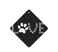 Phayah Ambientadores cuadrados para coche, 4 unidades, con patrón de pata de perro, para colgar en tabletas de aromaterapia, aroma a lavanda