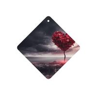 Phayah Ambientadores cuadrados para coche, 4 unidades, diseño de árbol de amor, tabletas de aromaterapia, tarjeta perfumada colgante, aroma a lavanda